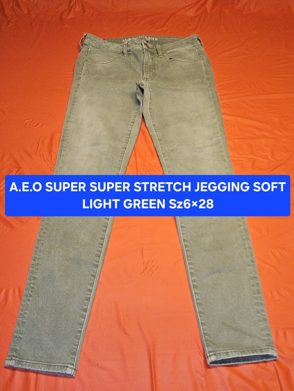 American Eagle Outfitter Super Super Stretch Jegging sz6×28 Light Green E.U.C.